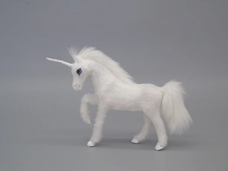 

artifical animal 15x11cm white unicorn hard model polyethylene&furs handicraft Figurines&Miniatures decoration toy gift a2929