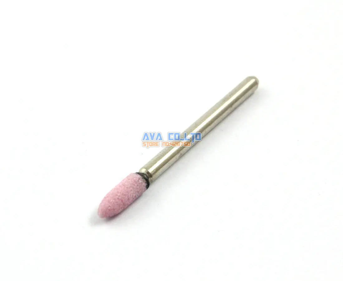 

20 Pieces 4x10mm Bullet Mounted Point Pink Aluminum Oxide Abrasive Grinding Stone Bit 3mm Shank