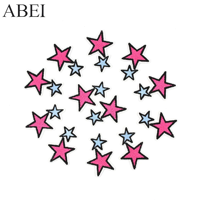 10pcs/lot Embroidered Star Patches for Kids Clothes Stickers Sewing Baby Clothing Appliques Handmade Patchwork Coats Jeans Patch