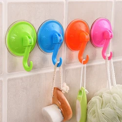 5 PCS/Lot Colorful Suction Cup Hooks Strong Wall Sucker Vacuum Traceless Hooks Kitchen Bathroom Wall Hook ABS