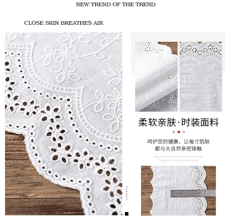 3Y-5Yard/Lot Breite 19CM 100% Baumwolle Tuch Gestickte Stoffe frauen Kleidung Kleid Diy Spitze Trim Hause textil Zubehör – Detail 2