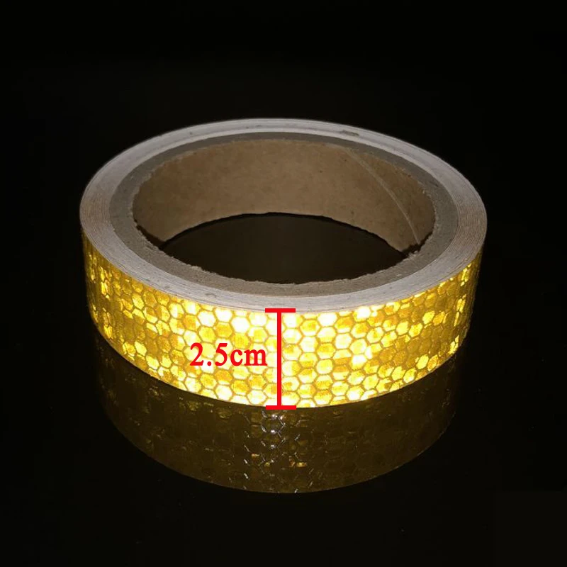 25mm width Reflective Tape Fluorescent MTB Bike Bicycle Cycling MTB Reflective Stickers Adhesive Tape Bike Stickers