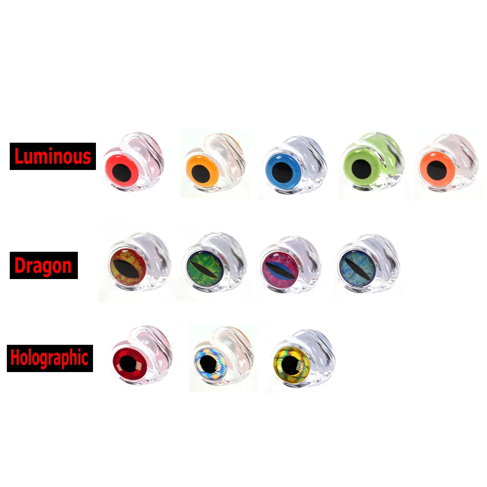 10/20PCS Fly Tying Fish Mask / 3D Eyes Suspend Streamer Reptile Dragon Eyes Pike Bass Trout Saltwater Fly Tying Material