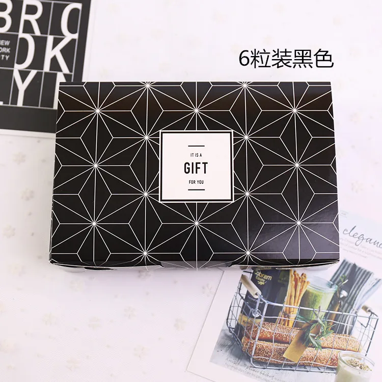 21*14*5cm gift food boxes disposable food containers,wedding favour cake boxes,Black white geometric figure gift cardboard boxes