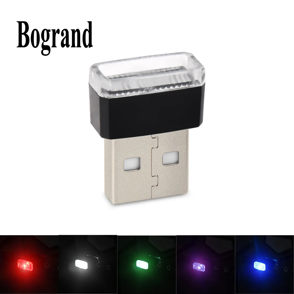 Car styling USB Decorative Lamp Lighting LED Atmosphere Lights Universal PC Portable Plug and Play Red/Blue/White/Green/Plnk