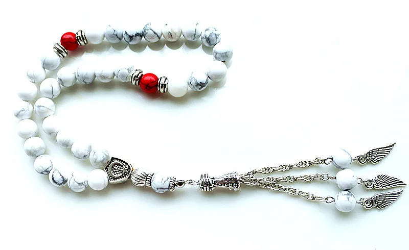 8 مللي متر دائري الأوجه هوليت ستون سرير شكل دائري 33 سبحة صلاة إسلامية تسبيح الله محمد مسبحة للرجال والنساء #3