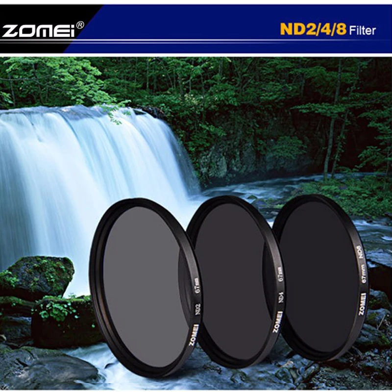 ZOMEI 52/55/58/62/67/72/77/82 ND Filter Neutral Density ND2 ND4 ND8 for Canon Nikon Olympus Sony Sigma Hoya Camera Lens