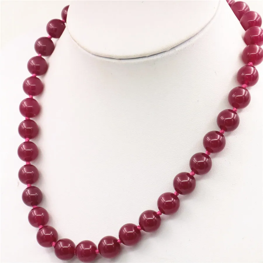 

Genuine 10mm Rose Red Chalcedony Beads Round Necklace Hand Made Rope Chain Beads Jewelry Natural Stone Wholesale (Min Order1)