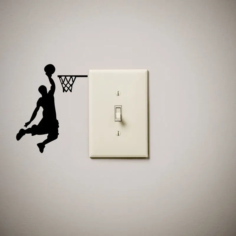 Slam dunk master left and right 2 piece Vinyl Switch Panel decal light switch cover wall sticker home decoration accessories G72