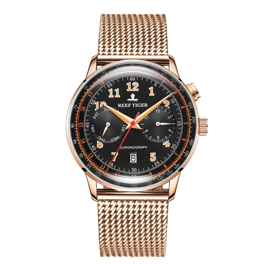 ريف النمر الرجال ساعة أوتوماتيكية 40 مللي متر الأعمال الميكانيكية ساعة اليد سامسونج مضيئة شهر أسبوع تاريخ الياقوت مرآة #3