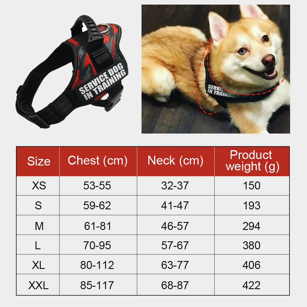 K9 Harness for Dogs, Reflective Adjustable Pet Dog Harnesses Vest Dog Collar for Husky Shepherd Small Medium Large Dogs Supplies