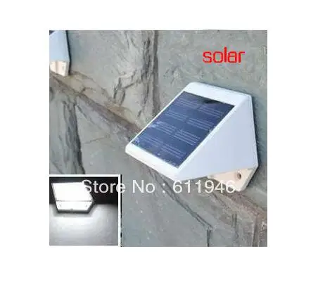 

50pcs/lot Outdoor Solar Powered 4-LED Lights Pathway Up-Stair Wall Mounted Garden Fence Yard Lamp