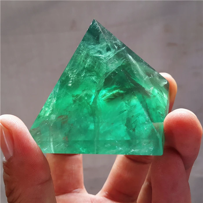 

Natural Fluorite Quartz Crystal Polished pyramid Specimen Healing A2