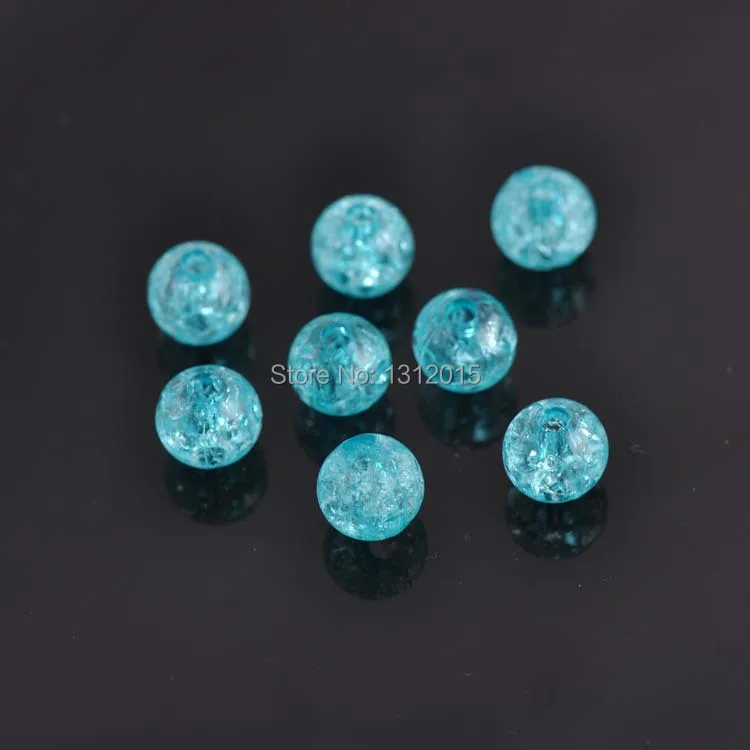 

Wholesale 100pcs/lot 12mm sky Blue Crackle Round Beads Acrylic Spacer Ball Beads Fit Jewelry Making JL0002-2