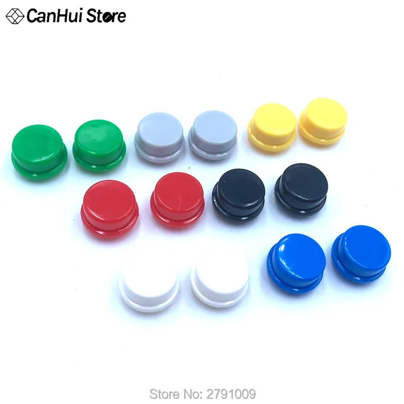 20PCS/LOT Round Tactile Button Caps For 12*12*7.3 mm Tact Switches 5 Colors Switch Cap 12x12x7.3 mm A24 Switch Button Cap