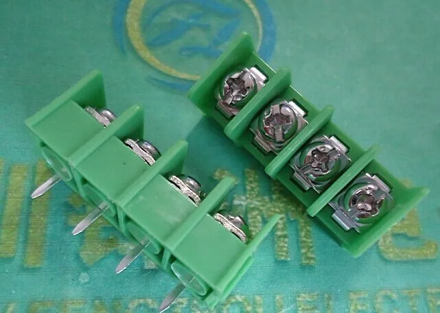 100Pcs KF7.62-4P Groen KF7.62 4Pin 7.62Mm Straight Pin Barrier Terminal Block Rohs