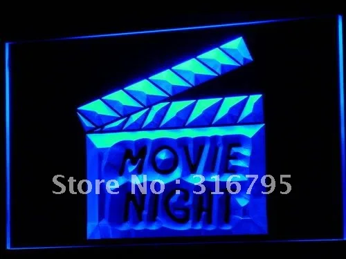 i707 Movie Night Film Cinema Bar Beer LED Neon Light Light Signs On/Off Switch 20+ Colors 5 Sizes