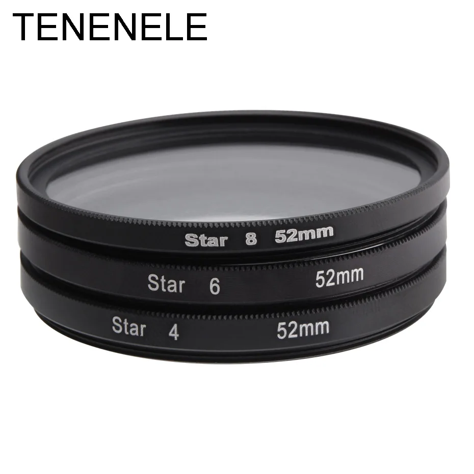TENENELE-juego de filtros de punto de cruz para cámara, accesorio para cámaras DSLR, Star 4, 6, 8 líneas, 37, 40,5, 46, 49, 52, 55, 58, 62, 67, 72, 77mm, para Canon, Nikon, Sony