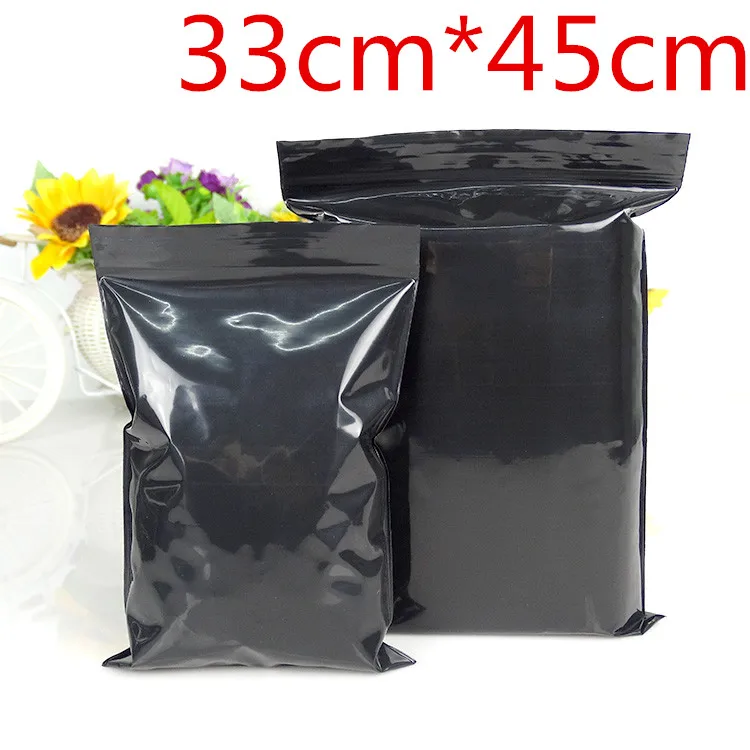 

33cm*45cm Black Resealable Zipper Top Self Seal Retail Plastic Storage Pack Bags Zip Lock Ziplock Packing Poly Pouch 50Pcs/Lot