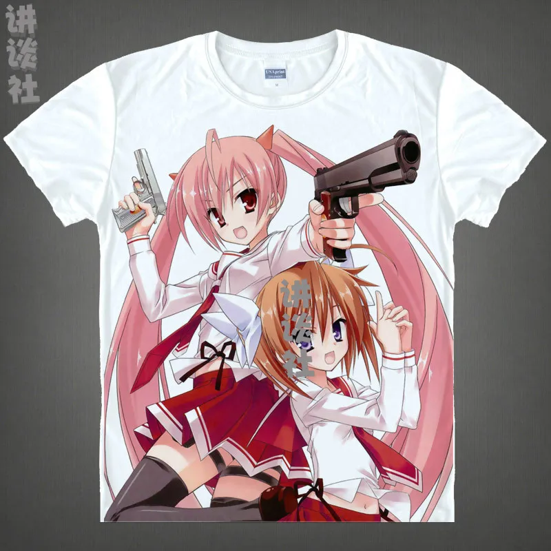 Coolprint Anime Shirt Hidan No Aria The Scarlet Ammo T-Shirts Short Sleeve Aria H Kanzaki Riko Mine Cosplay Motivs Hentai Shirts