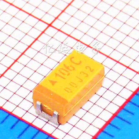 

50 шт. патч танталовый конденсатор 106C 10UF 16V Тип C 6032 10% воздуховод емкостный желтый цвет