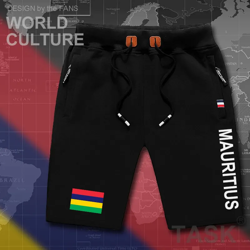 Mauritius mens shorts beach man men's board shorts flag workout zipper pocket sweat bodybuilding new MUS Maurice Moris Mauritian