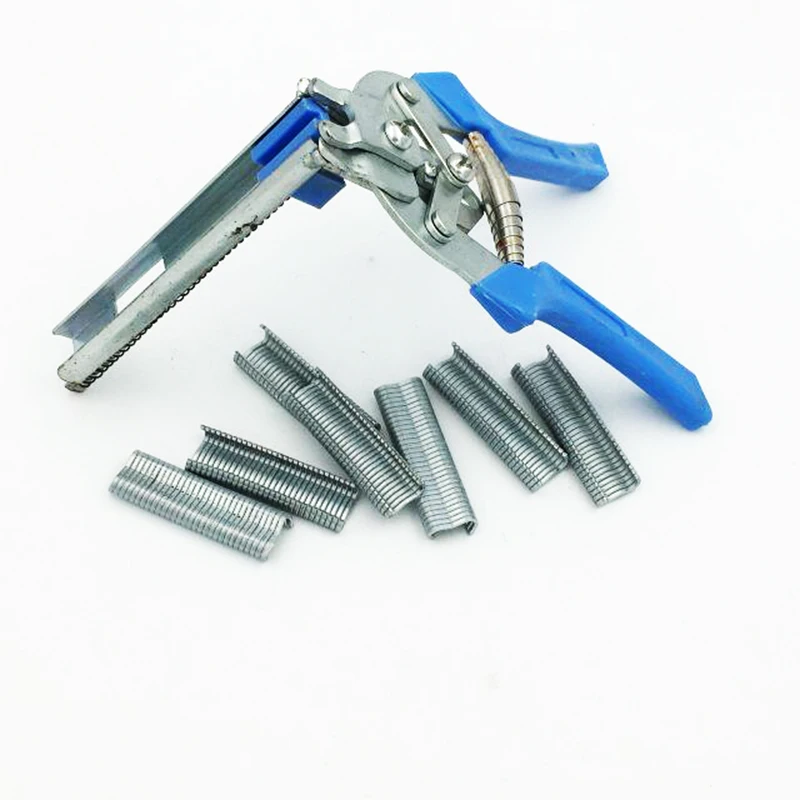 Fastening Clamp Installation Poultry Cage Plier & 600 Nails Chichen Rabbit Fox Bird Dog Cage Clamp Installation Kit Tool