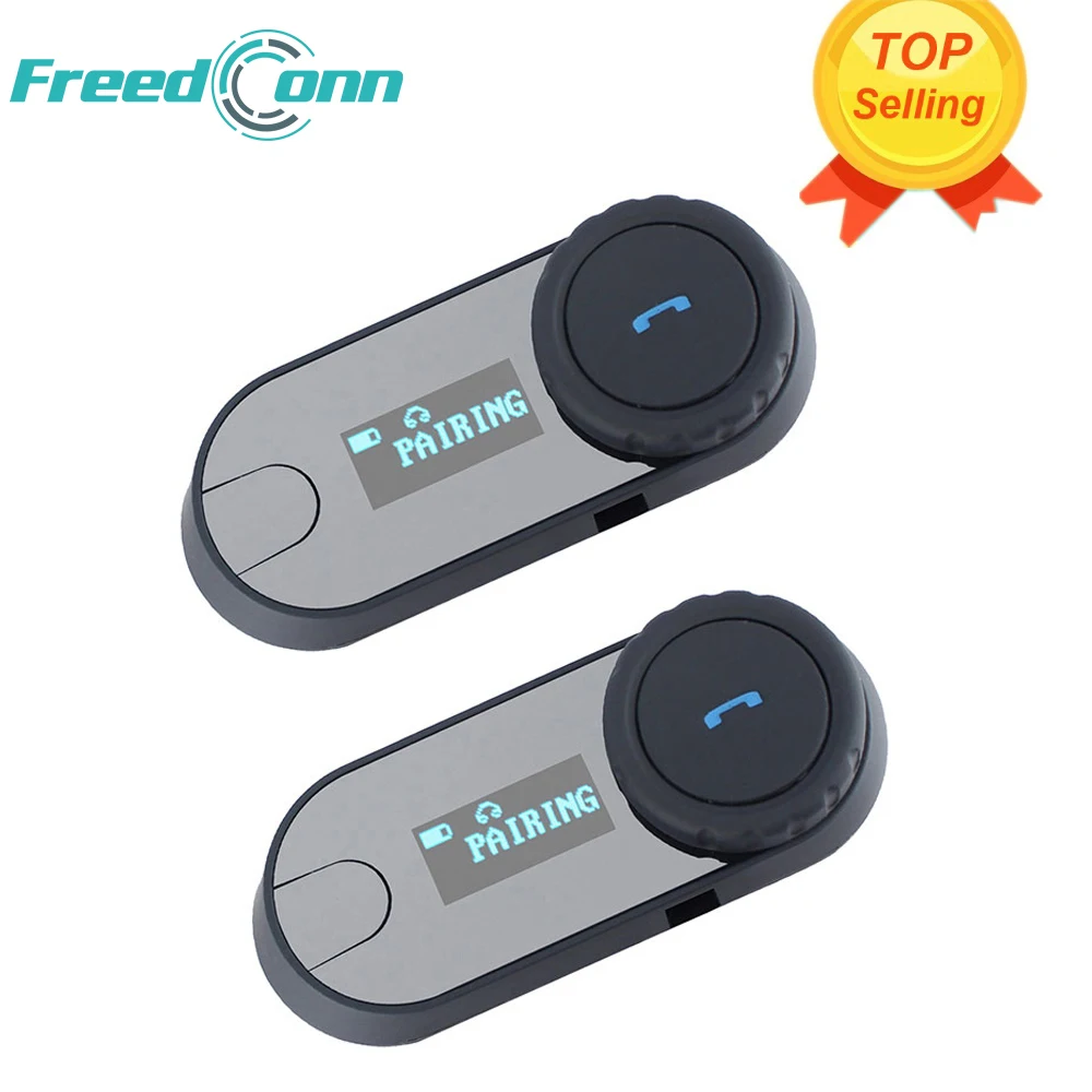 

FreedConn 2 pcs Updated TCOM-SC BT Bluetooth Motorcycle Helmet Intercom Interphone Headset with LCD screen + FM Radio