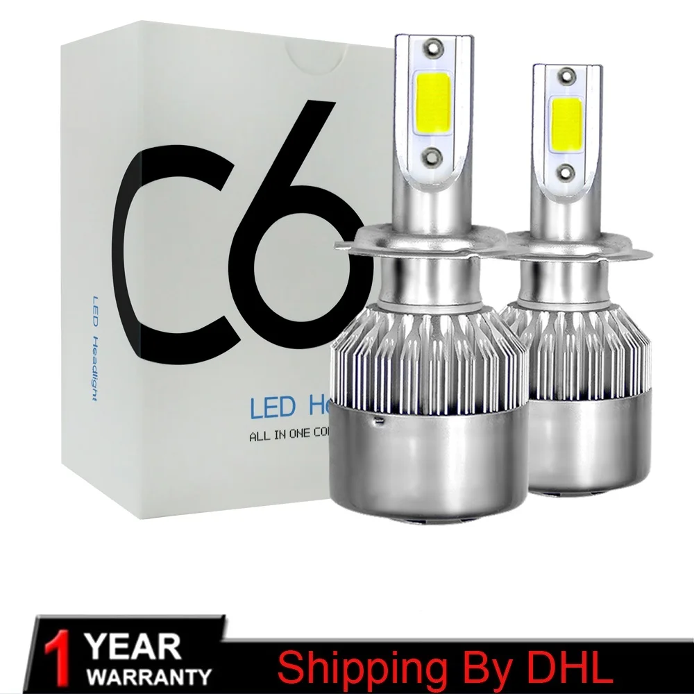 

Shipping by DHL H4 LED H7 H11 H1 9004 9006 9007 HB1 HB2 HB3 HB4 HB5 H3 H13 LED Car Headlight Bulbs 72W 7600LM 6000K Auto lamp