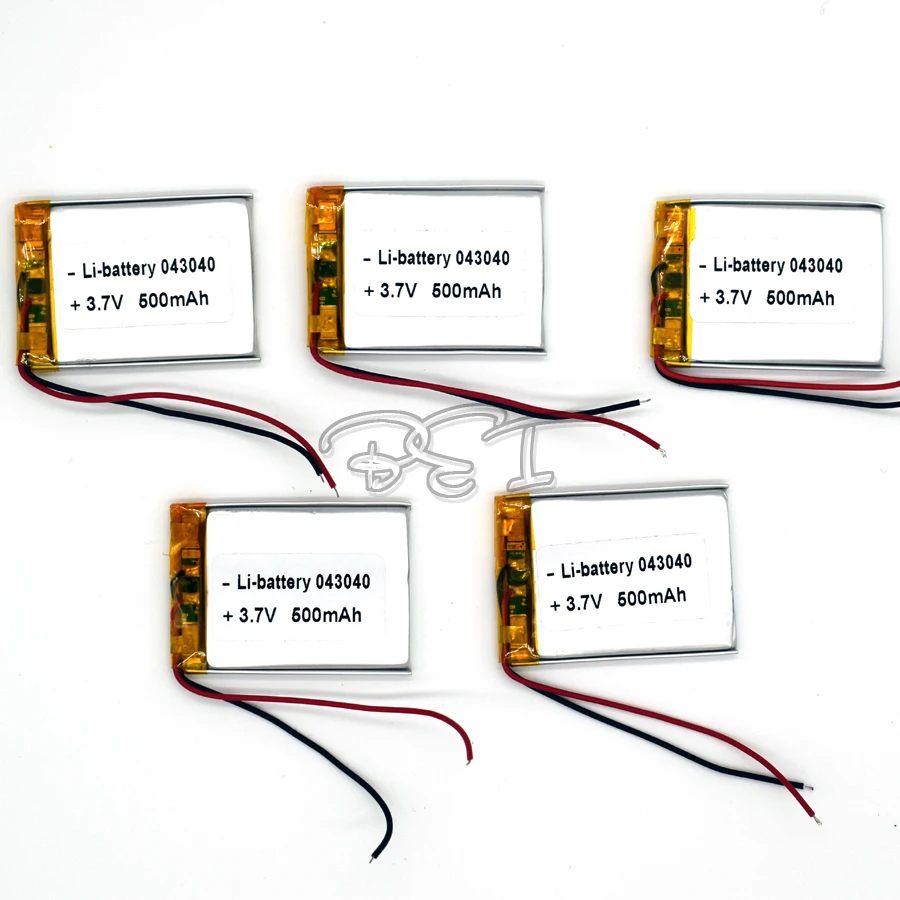 5pcs 3.7V 500 mAh 403040 Li-Polymer Rechargeable Battery Li Po ion LI for GPS Bluetooth toy LED MP3 MP4 043040