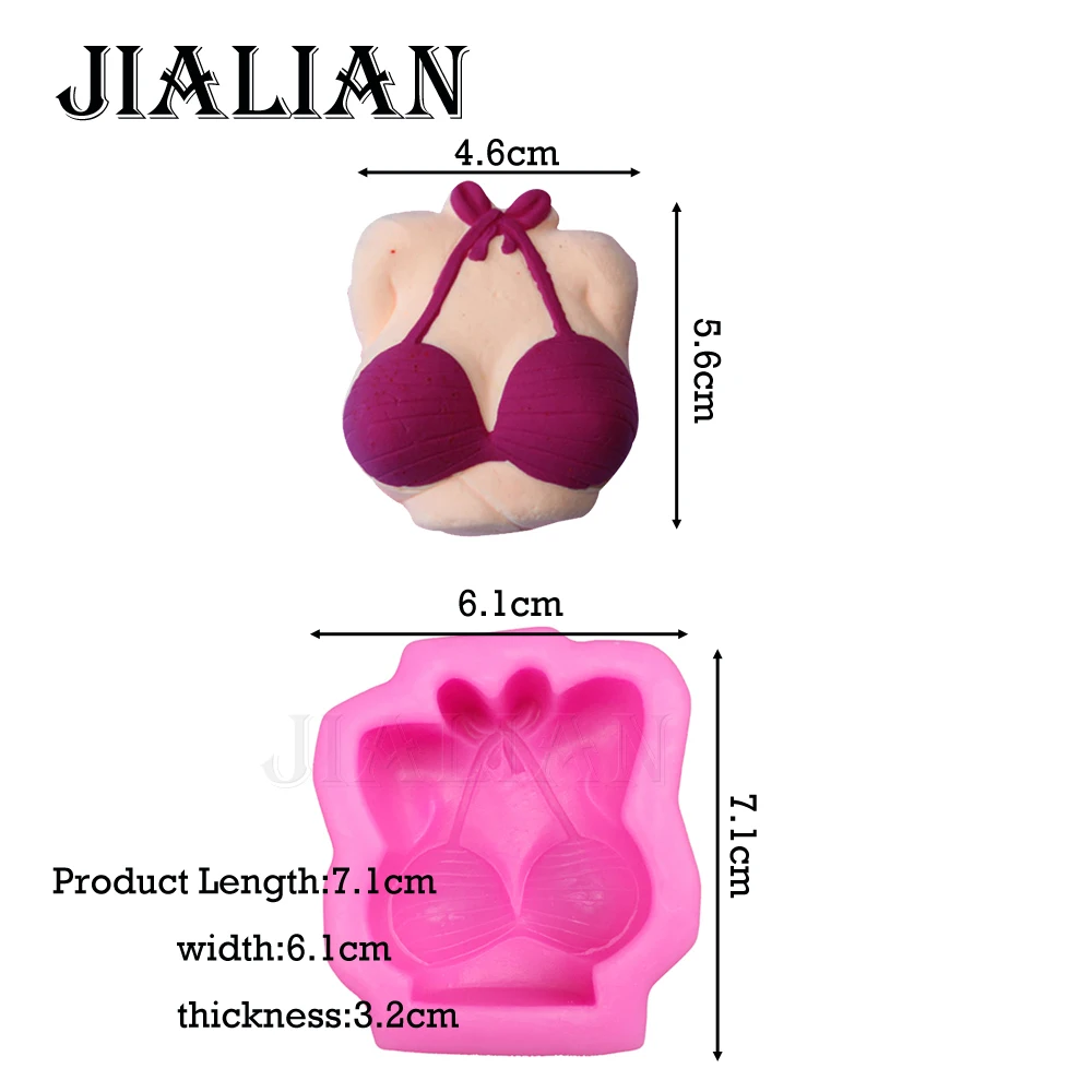 Free shipping chest Sexy bikini soap mould chocolate Party cake decorating tools DIY cooking baking fondant silicone mold T0271