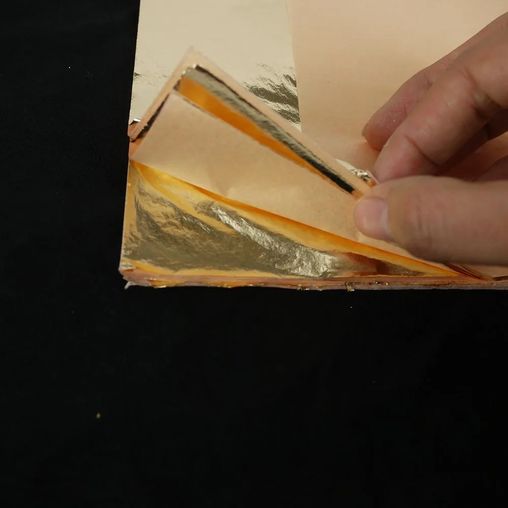 100 قطعة/الحزمة ورقة الذهب التقليد الإيطالية اللون 2.0 تقليد الفضة ورقة 16*16 سنتيمتر لتذهيب بوذا