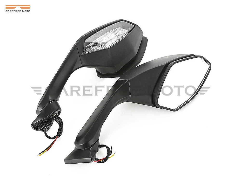 Black Motorcycle Rearview Mirror LED Turnt Signal Light Case for Yamaha YZF-R1 R1 2015-2017 YZF-R6 R6 2017