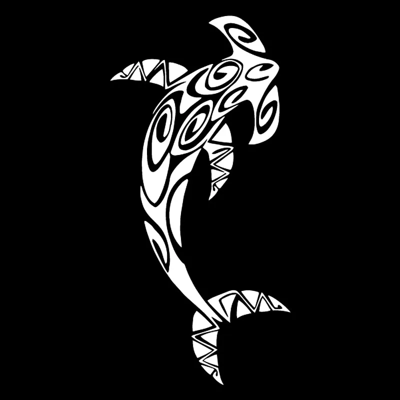 YJZT 8.1CM*16.7CM Fishing Hammerhead Fish Car Sticker Vinyl Decal Decor Art Black/Silver C24-0721