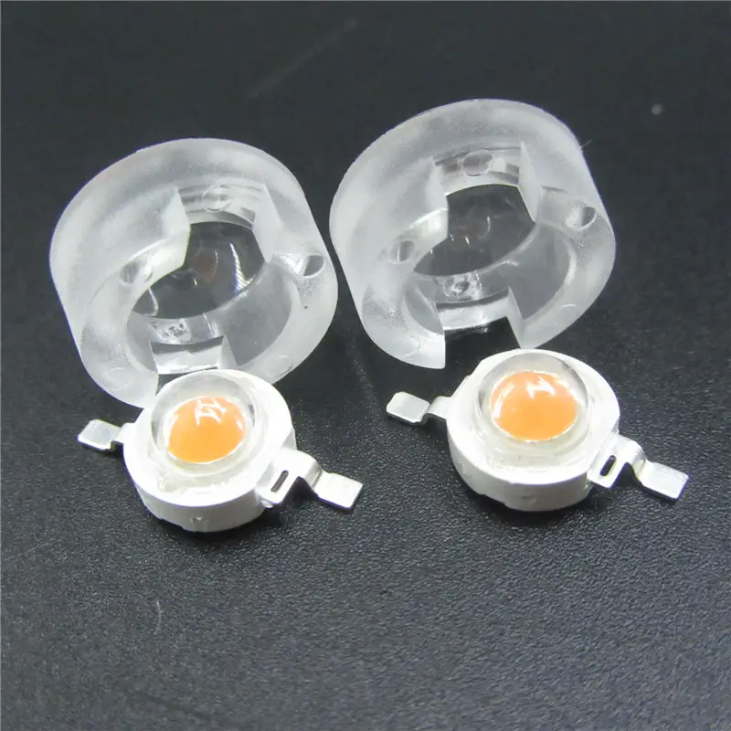 100pcs 13mm 1W 3W Mini LED Lens 15 30 45 60 90 100 Degree for IR CCTV LED PCB Convex Acrylic Lens Holder Reflector Collimator