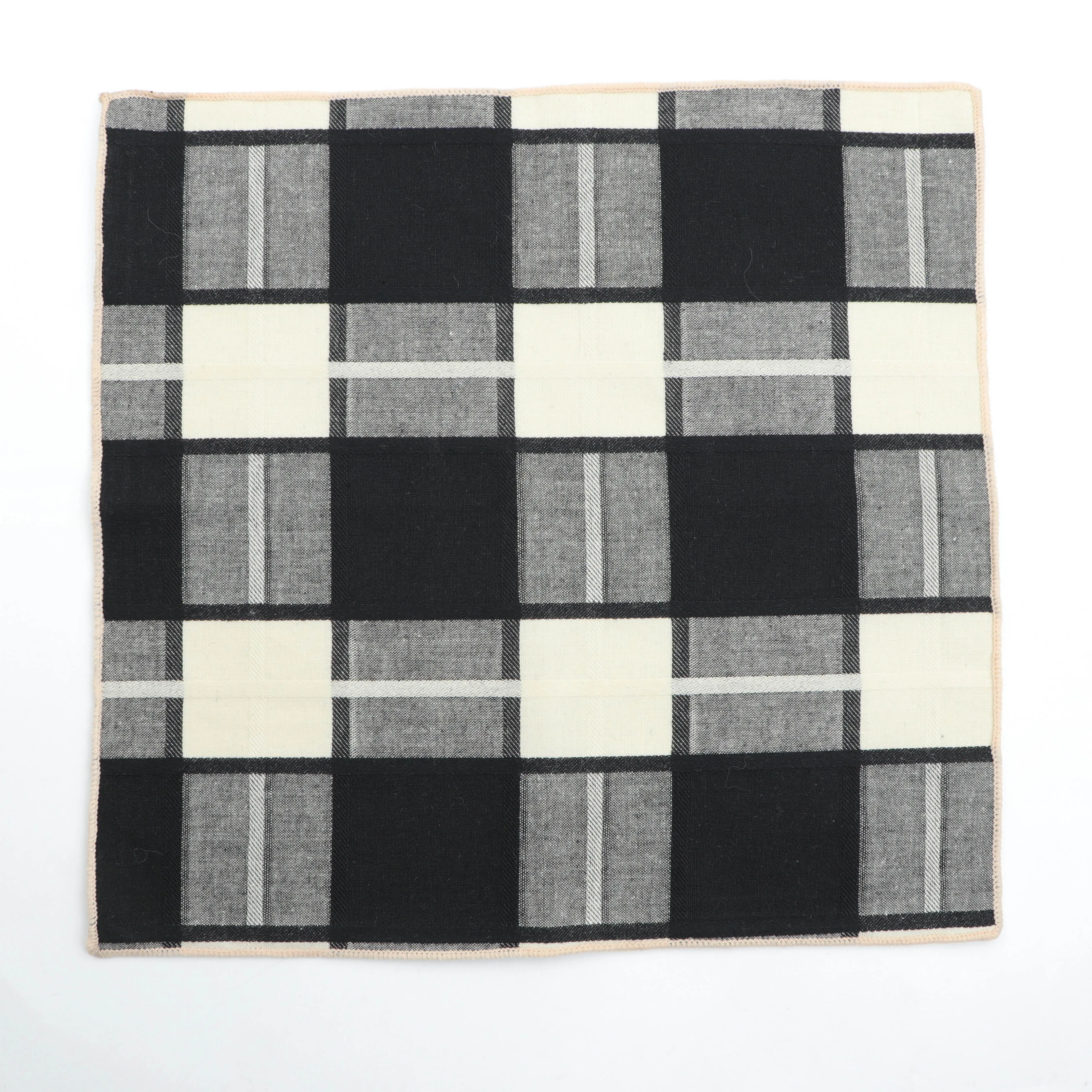 Striped Handkerchief Scarves Vintage Cotton Hankies Plaid Men's Pocket Square Printed Handkerchiefs