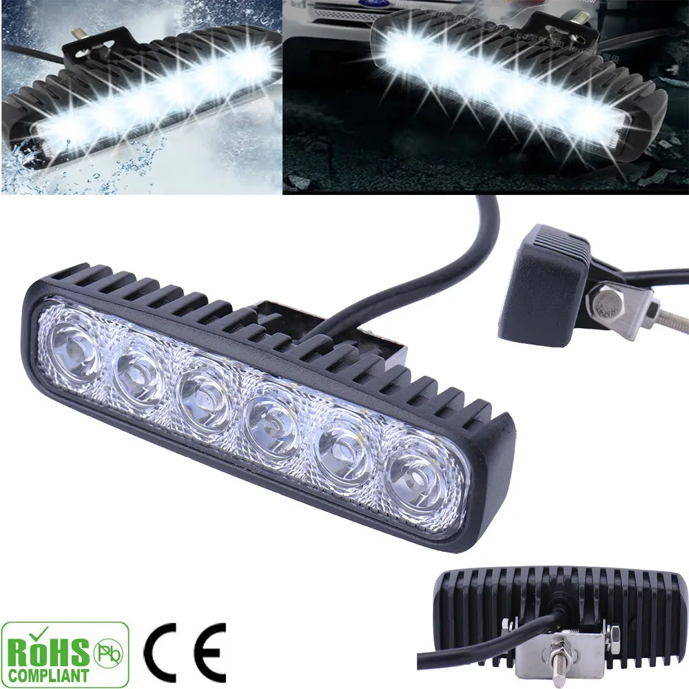 18W DC 12-30V Car Led Bar 1770LM Led Light Auto Waterproof Work light Bar 6000K Cool White Fog Lamp For off Road SUV Truck Boats