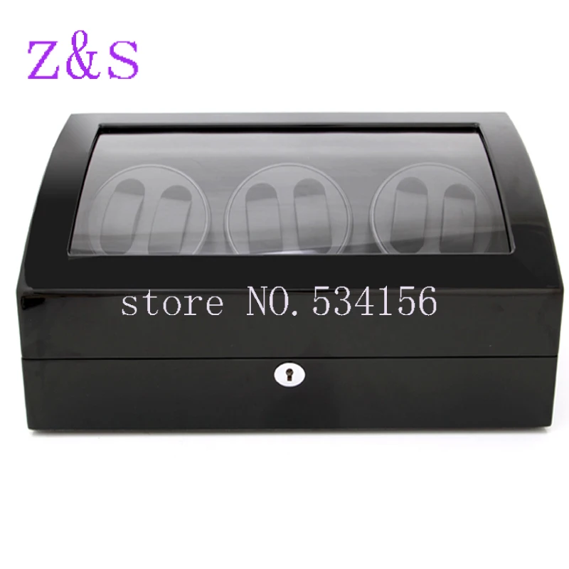 6+7 wooden watch winder with high gloss piano paint,automatic watch winder box watch case storage display watch box