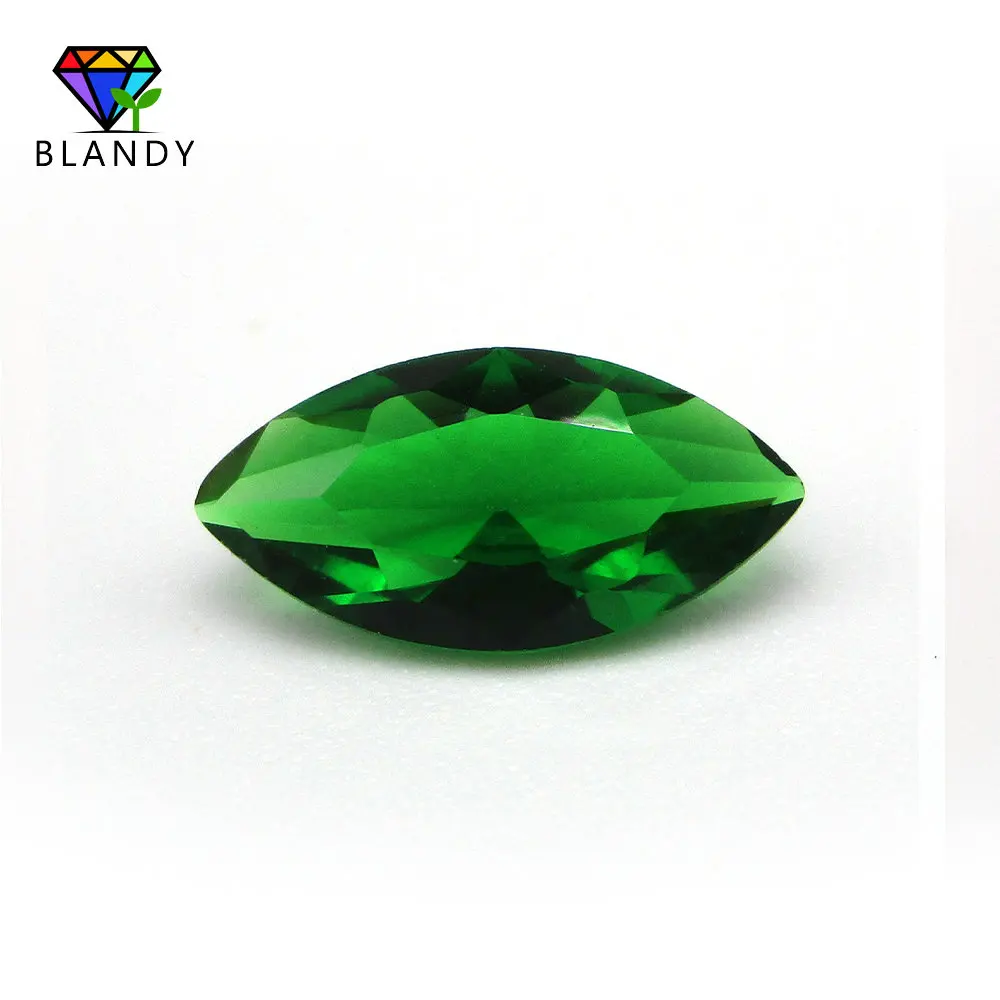 Size 1.5x3~8x16mm Marquise Shape Green Color Glass Gems Stone Loose Synthetic Glass Beads For Jewelry Free Shipping