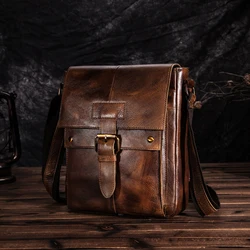 Quality Leather Male Design Casual College Shoulder Messenger Crossbody bag Fashion Mochila Satchel School 10