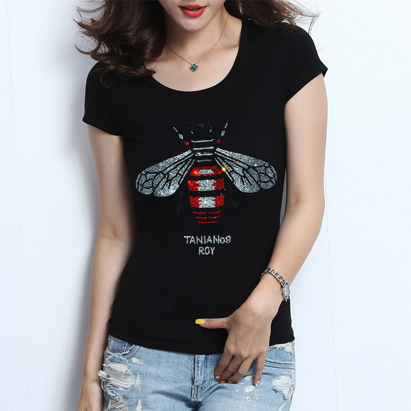 Whit Black Tees Women Fashion All Match Short Sleeve T Shirts Summer New Arrivals S-3xl Plus Size Slim European Style Tops