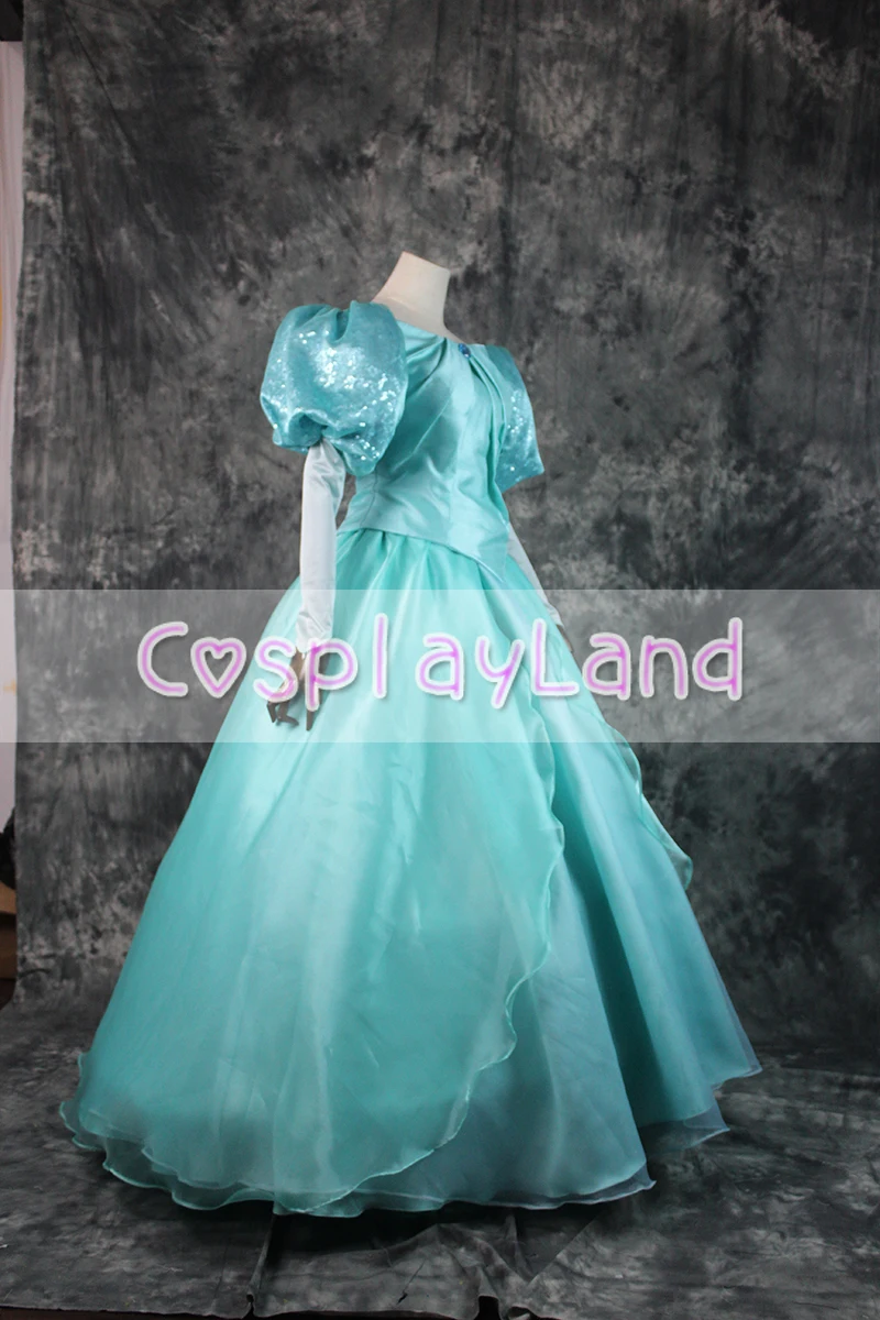 Princess Ariel Cosplay Costume Halloween Fancy Dress Mermaid Women Dress Custom Made Sequins Lace Up Gown Suit