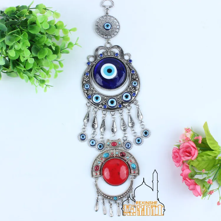 Turkey blue eyes crescent gem ornaments Muslim peace pendant evil 