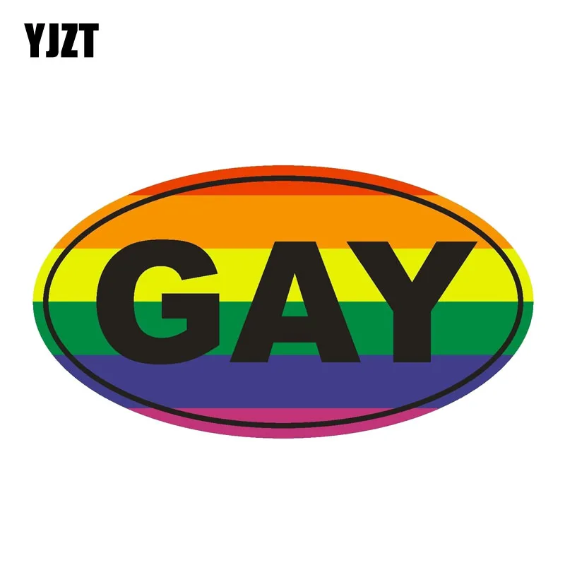 YJZT 15CM*8.2CM Personality GAY EURO OVAL Funny PVC Decal Car Sticker 12-0246