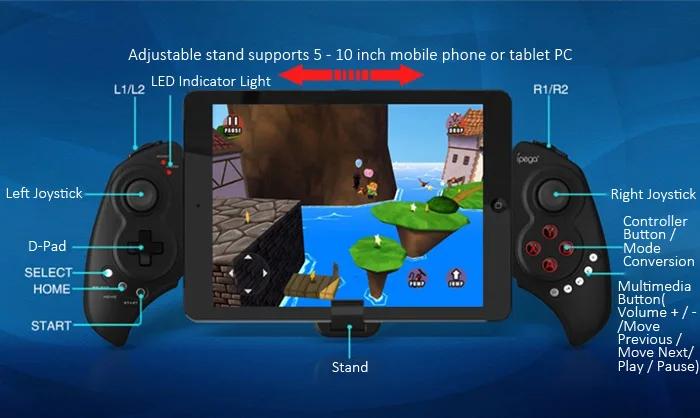 Nieuwe ipega pg-9023 Telescopische Draadloze Bluetooth Gamepad Gaming Controller Game Pad Joystick voor Android Telefoons Windows PC Pad