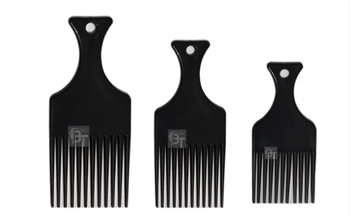 Salon Verwenden Sie 3 Größen, schwarzer afroamerikanischer Pick-Kamm, Haarkämme, Afro-Haarkamm für Friseur-Styling-Werkzeuge, DIY-Haarwerkzeug LZN0037 – Detail 2