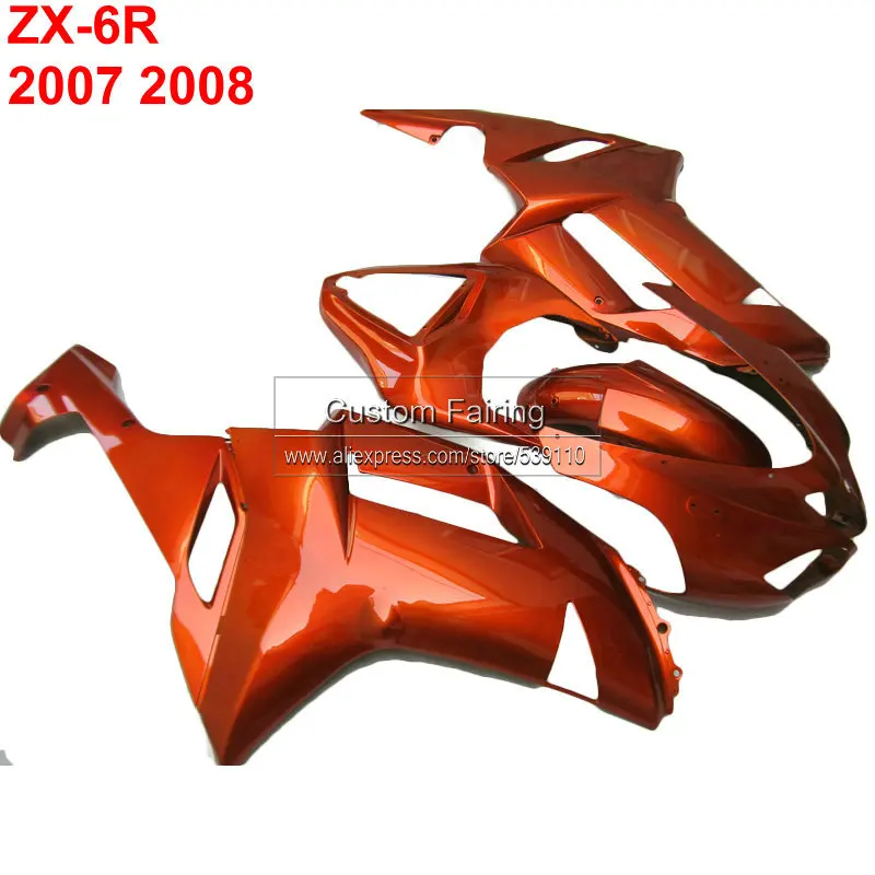 Injection molding fairing kit for Kawasaki zx6r zx 6r Ninja 07 08 2007 2008 orange fairings TP02