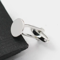 Beadsnice 925 Solid Silver Cufflink Blanks with 10mm Flat Round Pad for Resin and Cabochon Handmade Cufflink Base Mens Cufflink