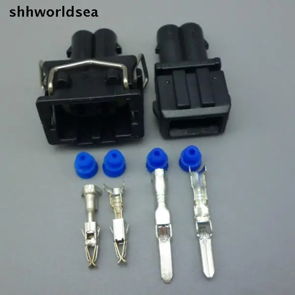 

Shhworldsea 2Pin Auto fuel injector connector spray nozzle oil atomizer plug,Car Waterproof Electrical Wire Harness plug socket