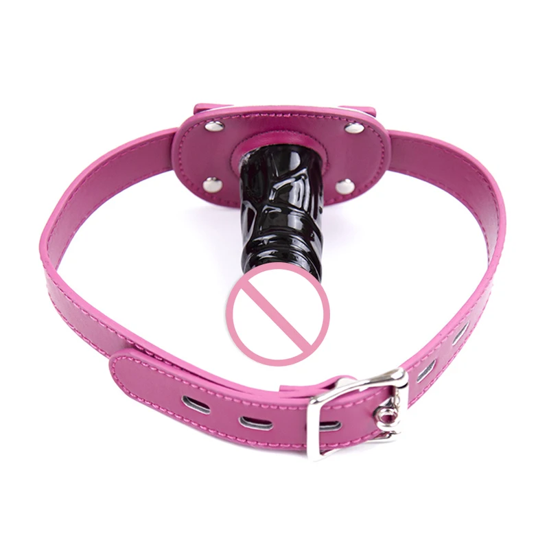 

Silicone Oral Sex Mouth Penis Dick Extensions Gag with Lock Leather Buckles Bondage for Couple SN-Hot